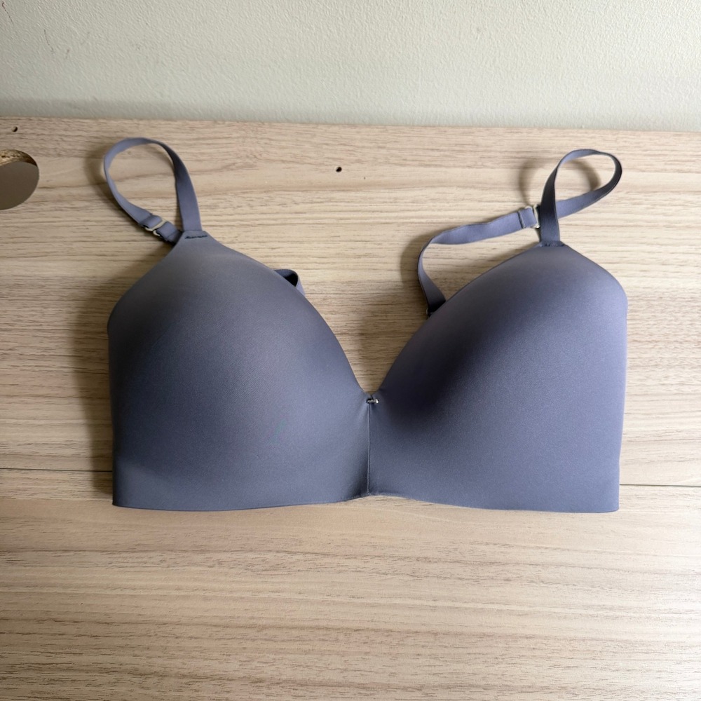 Montelle Intimates Wire-Free T-Shirt Bra Dusty Blue Purple 32F Good